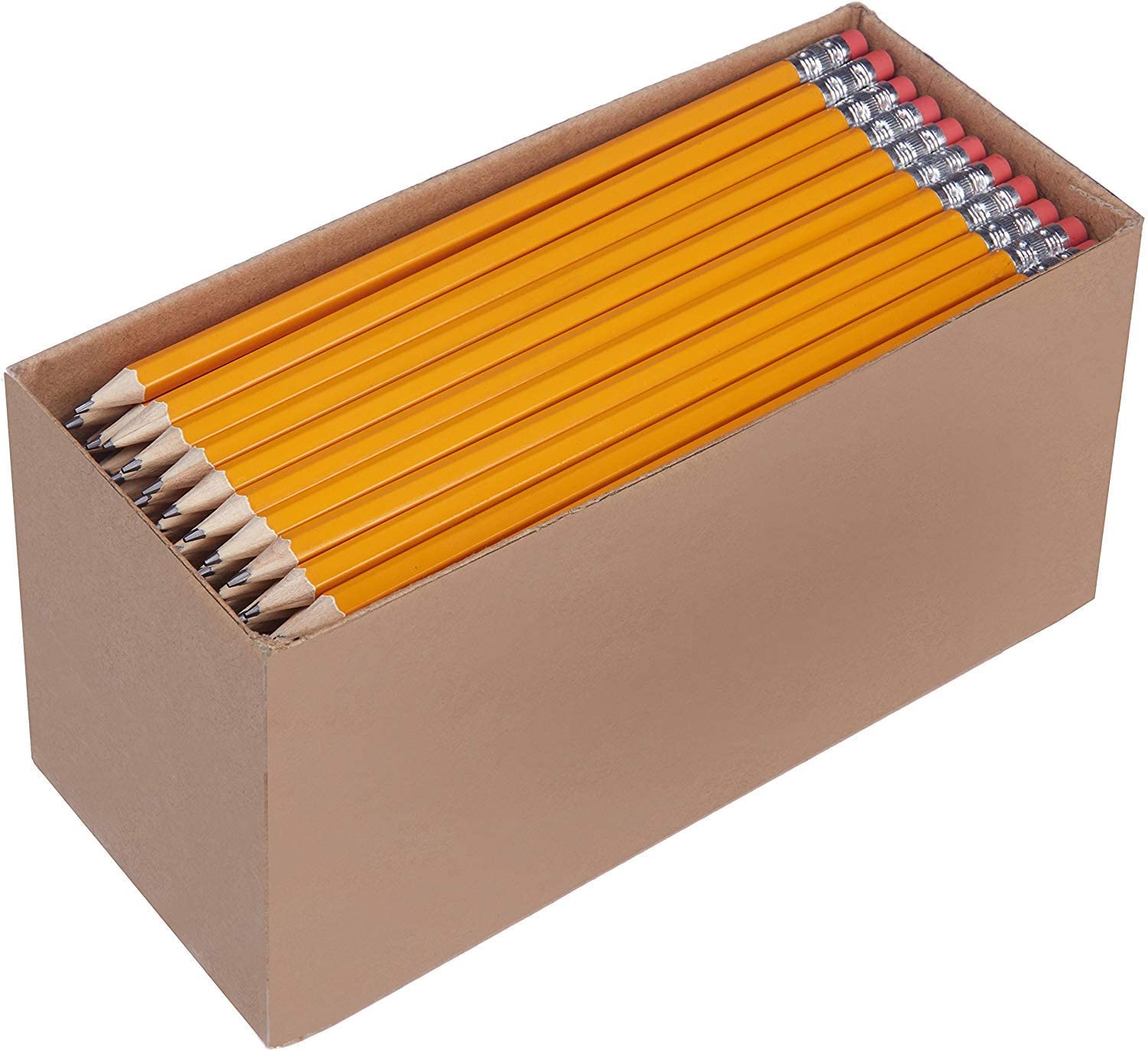 Basics Boîte de 30 crayons à papier prétaillés HB n°2 & Agrafeuse avec 1000 agrafes Noir 