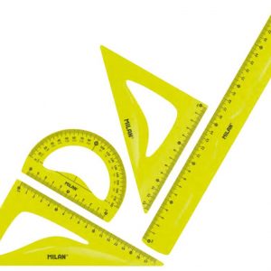 Kit de traçage avec règle de 30 cm, carré, biseau et rapporteur - Milan – Image 4