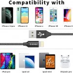 Câble de chargeur pour iPhone GIANAC, paquet de 3 [0.5M 1M 2M]