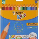 Croyon de couleur BIC Kids Evolution ECOlutions, Lot de 24 crayons de couleur