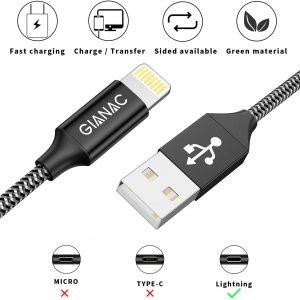 Câble de chargeur pour iPhone, paquet de 3 [0.5M 1M 2M] - GIANAC – Image 5