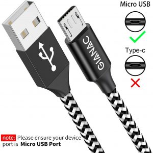 Câble micro USB, paquet de 5 [0,25 m + 0,5 m + 1 m + 2 m + 3 m] - GIANAC – Image 4