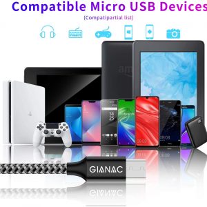 Câble micro USB, paquet de 3 [2 Mètre] - GIANAC – Image 2