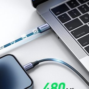 Câble usb-c vers lightning avec MFi Certifié Nylon Tressé compatible avec iPhone et ipad, noir (1M) - UGREEN – Image 4