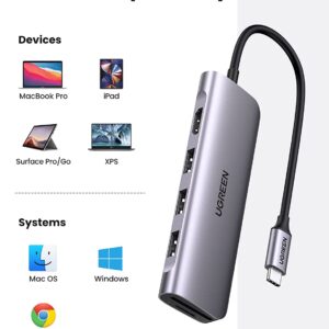 Hub USB-C UGREEN compatible avec MacBook Pro, iPad, Surface, Dell XPS et plus.