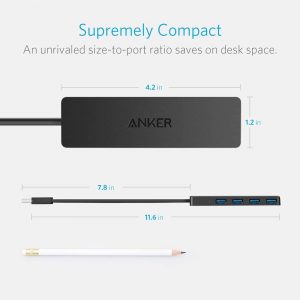 Adaptateur (Hub) 4 ports USB 3.0 ultra mince - Anker – Image 3