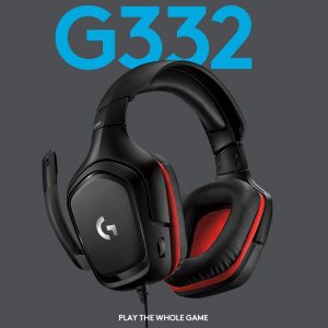 Casque de jeu filaire en cuir synthétique, prise jack 3,5 mm, micro rabattable pour couper le son, ultra-léger – noir/rouge - Logitech G332 – Image 2