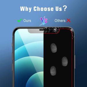3 protecteur d'écran (incassable) en verre trempé HD-6,1" avec cadre d'installation facile, compatible avec iPhone 12 et 12 Pro, Dureté 9H - Cocoda – Image 2