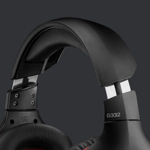 Casque de jeu filaire en cuir synthétique, prise jack 3,5 mm, micro rabattable pour couper le son, ultra-léger – noir/rouge - Logitech G332 – Image 7