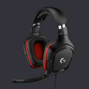 Casque de jeu filaire en cuir synthétique, prise jack 3,5 mm, micro rabattable pour couper le son, ultra-léger – noir/rouge - Logitech G332 – Image 6