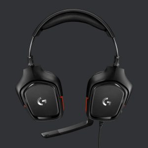Casque de jeu filaire en cuir synthétique, prise jack 3,5 mm, micro rabattable pour couper le son, ultra-léger – noir/rouge - Logitech G332 – Image 5