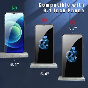 3 protecteur d'écran (incassable) en verre trempé HD-6,1" avec cadre d'installation facile, compatible avec iPhone 12 et 12 Pro, Dureté 9H - Cocoda – Image 4