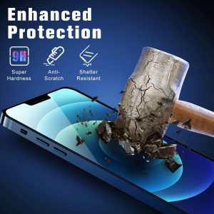 3 protecteur d'écran (incassable) en verre trempé HD-6,1" avec cadre d'installation facile, compatible avec iPhone 12 et 12 Pro, Dureté 9H - Cocoda – Image 3