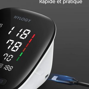 Tensiomètre électronique automatique, Grand Écran LED, 2×90 mémoire avec brassard 22-42cm, Détection irrégulière de la fréquence cardiaque - HYLOGY – Image 5