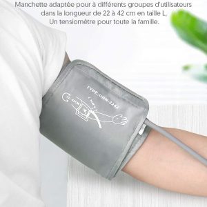 Tensiomètre électronique automatique, Grand Écran LED, 2×90 mémoire avec brassard 22-42cm, Détection irrégulière de la fréquence cardiaque - HYLOGY – Image 6