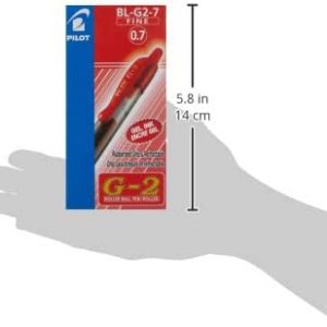 Paquet de 12 stylo gel rétractable (pointe 0,7 mm, ligne 0,39 mm, rechargeable, bl-g2-7, 6 points) - Rouge - Pilot G2 07 – Image 5