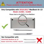TECOOL Coque MacBook Air 13 Pouces 2010-2017 (Modèle: A1466 , A1369), Mince Plastique Rigide Étui avec Couverture de Clavier en Silicone pour MacBook Air 13.3 – Transparente3