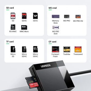 Lecteur de carte SD 4 en 1 Usb 3.0 SD TF CF MS - Ugreen – Image 2