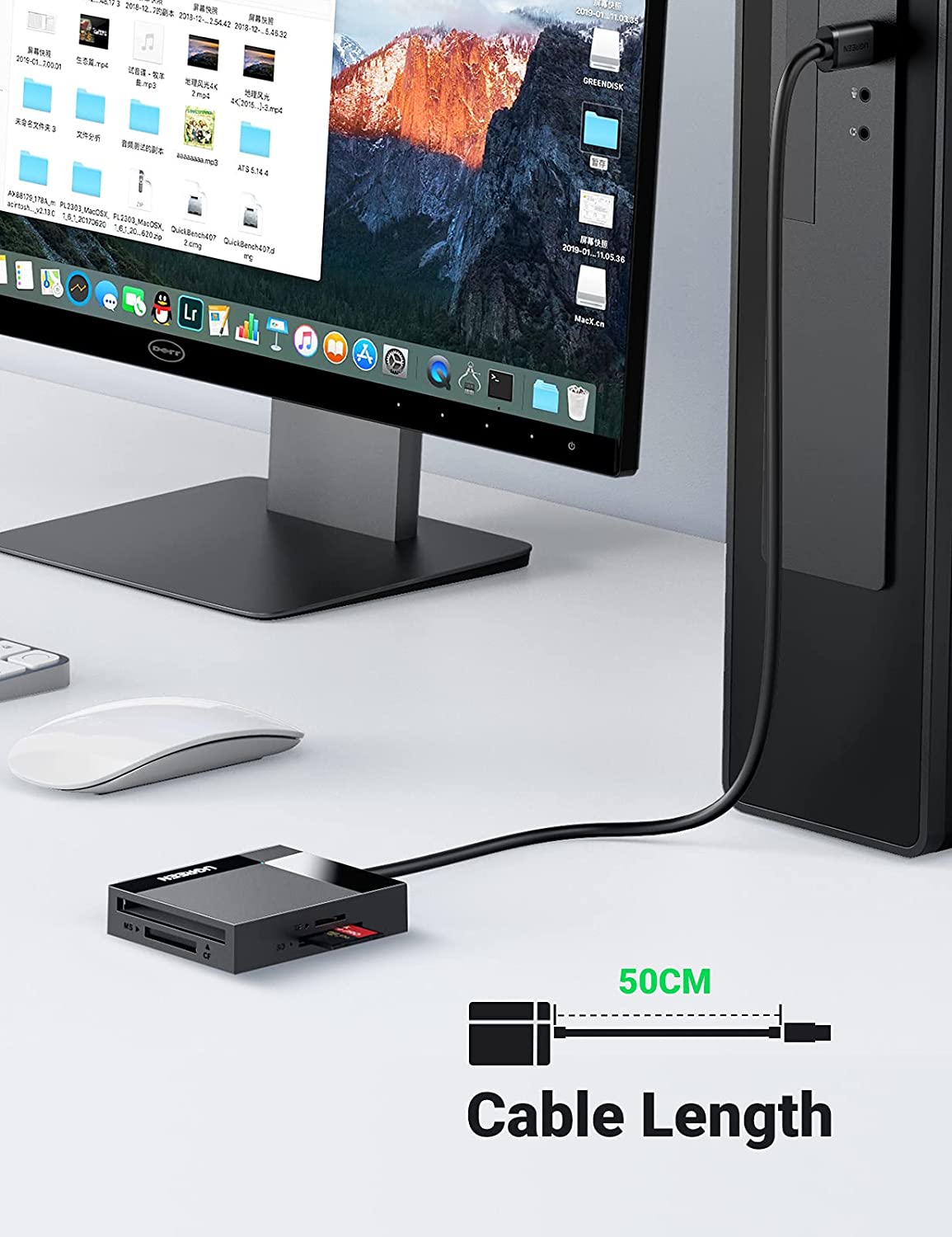 Lecteur De Carte USB 3.0 UGREEN 4 En 1 - SD, Micro SD, CF, MS, Transfert 5Gbps, Câble 50cm