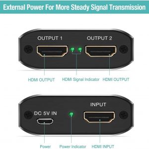 Répartiteur HDMI 4K en aluminium 1 entrée et 2 sorties, 3D, UHD, 1080P, HDCP pour Xbox, PS4, PS3, lecteur BLU-Ray, HDTV, DVD, DVR, Apple TV - Techole – Image 8