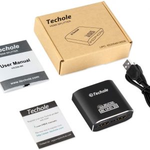 Répartiteur HDMI 4K en aluminium 1 entrée et 2 sorties, 3D, UHD, 1080P, HDCP pour Xbox, PS4, PS3, lecteur BLU-Ray, HDTV, DVD, DVR, Apple TV - Techole – Image 2