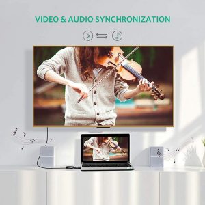 Câble Adaptateur VGA vers HDMI 1.8M avec Audio pour Ordinateur Portable vers Projecteur,Mâle vers Mâle - FOINNEX – Image 5