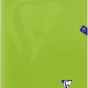 Cahier agrafé Mimesys, 24x32 cm, 96 pages petits carreaux, 90 g, Couverture polypro, Couleurs bleu/rouge/jaune ou vert - Clairefontaine 323362C – Image 5