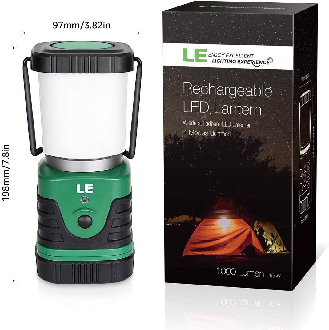 LE Lanterne LED Rechargeable Lampe Camping Puissante 300Lm Dimmable