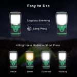 LE Lanterne LED Rechargeable, Lampe Camping Puissante 1000Lm Dimmable, Lampe Torche 360° Eclairage 3 Modes, Etanche Portable Suspendue, pour Camping, Bricolage, Secours, Garage, Cave, etc.3