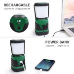 LE Lanterne LED Rechargeable, Lampe Camping Puissante 1000Lm Dimmable, Lampe Torche 360° Eclairage 3 Modes, Etanche Portable Suspendue, pour Camping, Bricolage, Secours, Garage, Cave, etc.6