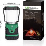 LE Lanterne LED Rechargeable, Lampe Camping Puissante 1000Lm Dimmable, Lampe Torche 360° Eclairage 3 Modes, Etanche Portable Suspendue, pour Camping, Bricolage, Secours, Garage, Cave, etc.9