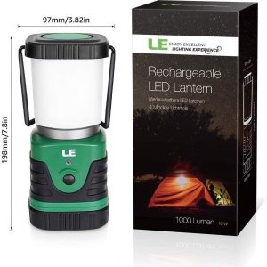 Lampe camping puissante 1000Lm dimmable, Lanterne LED Rechargeable LE, Torche 360° eclairage 3 modes, Etanche portable suspendue - LE Lighting EVER – Image 9