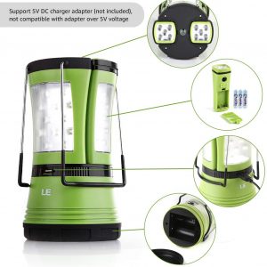 Lampe camping rechargeable avec câble USB, Lanterne LED 600lm avec 2 mini lampe torche détachable - LE Lighting EVER – Image 3