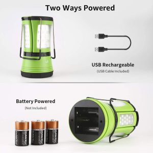 Lampe camping rechargeable avec câble USB, Lanterne LED 600lm avec 2 mini lampe torche détachable - LE Lighting EVER – Image 4