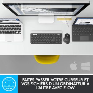Souris MX Master 2S, Multi-Dispositifs, Bluetooth 2,4GHz, Récepteur USB Unifying, Suivi sur toute Surface, 7 Boutons, Noir - Logitech – Image 2