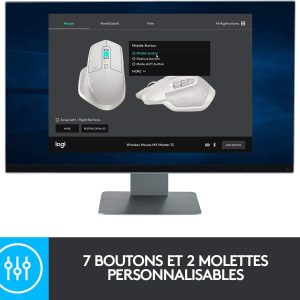Souris MX Master 2S, Multi-Dispositifs, Bluetooth 2,4GHz, Récepteur USB Unifying, Suivi sur toute Surface, 7 Boutons, Noir - Logitech – Image 9