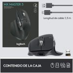 Logitech MX Master 3 Advanced Ratón Inalámbrico, Receptor USB, Bluetooth, 2.4GHz, Desplazamiento Rápido, Seguimiento 4K DPI en Cualquier Superficie, 7 Botones, Recarcable, PC, Mac, iPadOS, Negro10