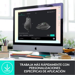 Souris MX Master 3 Advanced, Récepteur USB Bluetooth/2.4GHz, Défilement rapide, Toute Surface, 7 Boutons, Rechargeable, Gris foncé - Logitech – Image 9