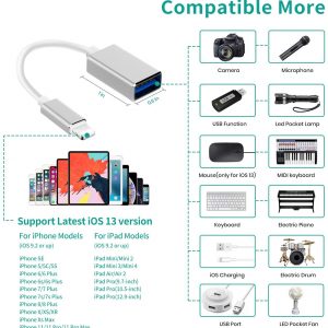 Câble de Chargement USB Audio pour iPhone iPad iOS 13 Piano Microphone Interface Audio Clavier Drum Mixer - OTG Melo – Image 3
