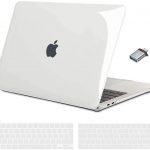 TECOOL Coque MacBook Pro 13 Pouces 2016-2020 (Modèle: A2338 M1,A2289,A2251,A2159,A1706,A1989), Plastique Case Étui & Protection Clavier & Adaptateur USB C pour MacBook Pro 13 Touch Bar -Transparente