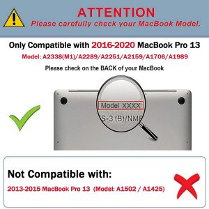 Coque & protection de clavier & adaptateur usb-c pour MacBook Pro 13 2016-2020 (Modèle: A2338 M1/A2289/A2251/A2159/A1706/A1989), Transparente - TECOOL – Image 7