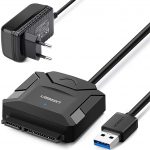 UGREEN Adaptateur Disque Dur USB 3.0 SATA Câble 50cm pour 2.5 3.5 Pouces HDD SSD Supporte UASP avec Adaptateur Alimentation Externe 12V 2A