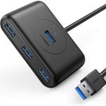 UGREEN Hub USB 3.0 4 Ports 5Gbps avec Port Alimentation Micro USB et Câble de 1M Data Hub USB Multiport Compatible avec……..