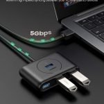 UGREEN Hub USB 3.0 4 Ports 5Gbps avec Port Alimentation Micro USB et Câble de 1M Data Hub USB Multiport Compatible avec…….4