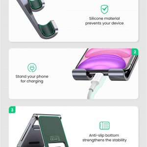 Support pliable ajustable pour téléphone bureau en aluminium - UGREEN – Image 6
