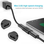 aceyoon Adaptateur USB C, USB 3.1 Gen2 USB C Femelle vers Femelle Charge Rapide & Data Sync 10Gbps OTG USB Type C Multifonction Compatible avec Huawei, Galaxy, etc (Noir, 3 Pièces)2