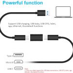 aceyoon Adaptateur USB C, USB 3.1 Gen2 USB C Femelle vers Femelle Charge Rapide & Data Sync 10Gbps OTG USB Type C Multifonction Compatible avec Huawei, Galaxy, etc (Noir, 3 Pièces)3