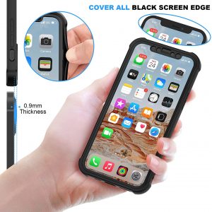 Coque pour iPhone 12 Pro MAX 6.7 ", Avec [protecteur d'ecran en verre trempé] 360 anti-rayures silicone TPU Housse Bumper - Noir - ORETECH – Image 3