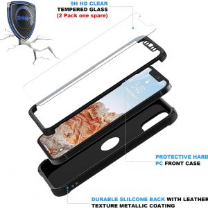 Coque pour iPhone 12 Pro MAX 6.7 ", Avec [protecteur d'ecran en verre trempé] 360 anti-rayures silicone TPU Housse Bumper - Noir - ORETECH – Image 5