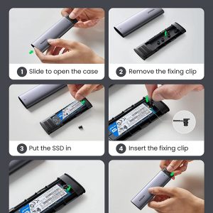 Boîtier de disque dur ssd M.2 NVMe usb-c 3.1 avec UASP, PCIe, 10 Gbit/s, M Key B + M Key pour PS5 Macbook Pro, Avec câble usb-c vers usb-c - UGREEN – Image 4